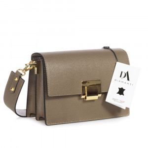 Geanta dama de umar din piele naturala DiAmanti Sara Taupe